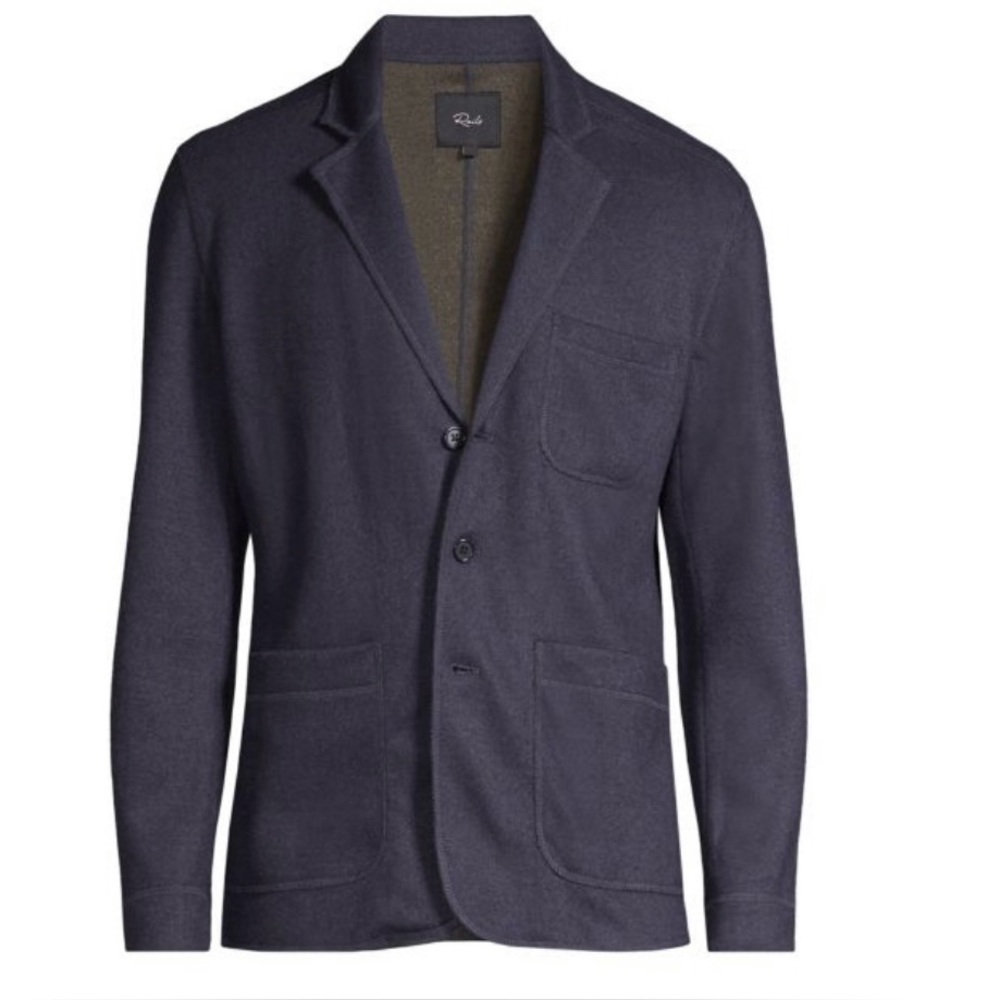 Rails Dwight Navy Blue Double Face Knit Blazer SZ XLarge Unconstructed READ